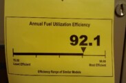 The EnergyGuide label helps customers compare the efficiency of furnaces and other appliances.