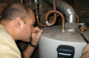 checking a water heater for CO as one step in a combustion safety test